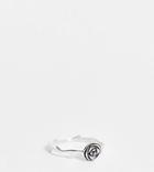 Asos Design Sterling Silver Ring In Rose Design