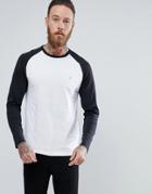 Farah Zemlack Slim Fit Raglan Long Sleeve Top In Black - Black