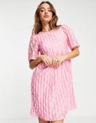 Vero Moda Puff Sleeve Mini Dress In Pink Print