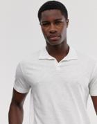 Selected Homme Revere Collar Polo Shirt In White Organic Cotton - White