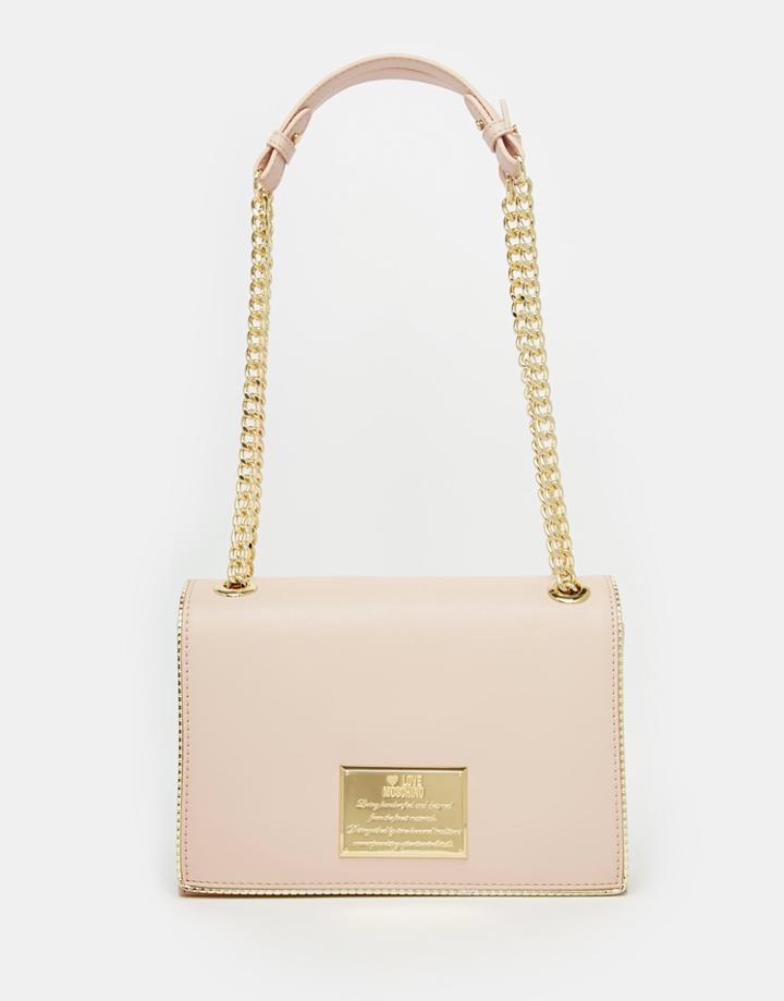 Love Moschino Shoulder Bag With Chain Strap - 600 Pale Pink