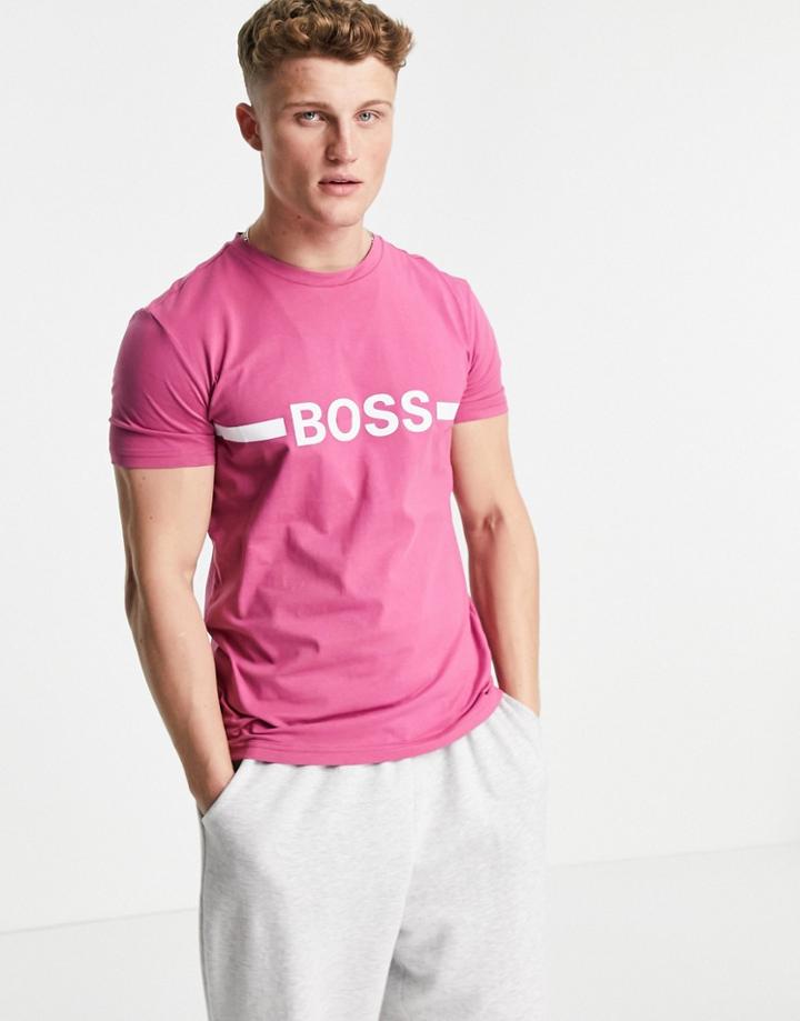 Boss Beachwear T-shirt In Pink