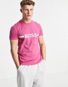 Boss Beachwear T-shirt In Pink