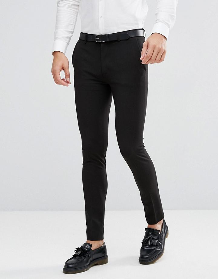 Asos Design Super Skinny Fit Suit Pants In Black - Black
