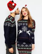 Asos Co-ord Holidays Sweater In Reindeer Fair Isle - Multi