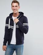 Le Breve Zip Through Funnel Sport Hoodie - Navy