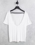 Na-kd Scoop Back T-shirt In White