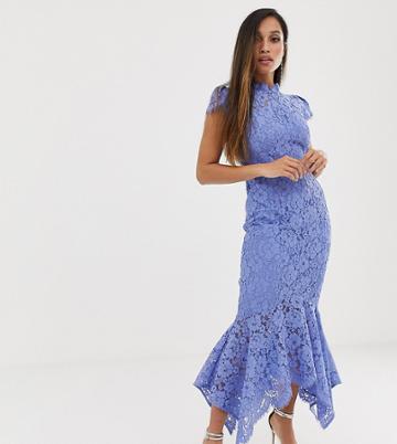 Forever New Petite Lace Maxi Dress With Fishtail Hem In Blue - Blue
