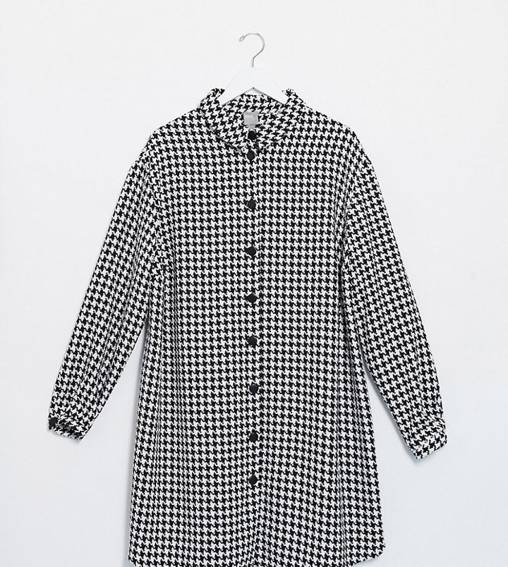 Asos Design Curve Boucle Mini Shirt Dress-multi