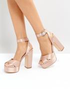 Office Harley Satin Platform Sandals - Pink