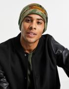 Bench Large Logo Beanie Hat In Camo-green