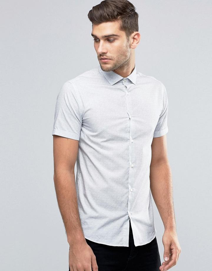 Jack & Jones Premium Paisley Short Sleeve Shirt - White