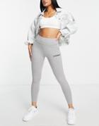 Napapijri Logo Leggings In Gray-grey