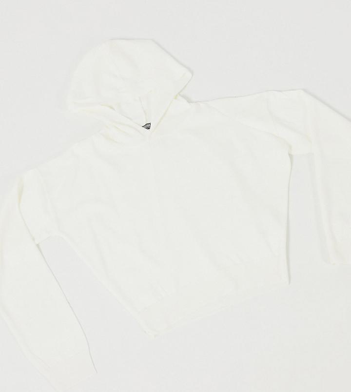 Fashionkilla Tall Knitted Rib Hoody In White