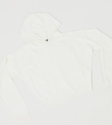 Fashionkilla Tall Knitted Rib Hoody In White