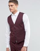 Selected Homme Vest With Stretch In Slim Fit - Red