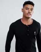Religion Muscle Fit Knit Sweater In Black With Grandad Neck - Black