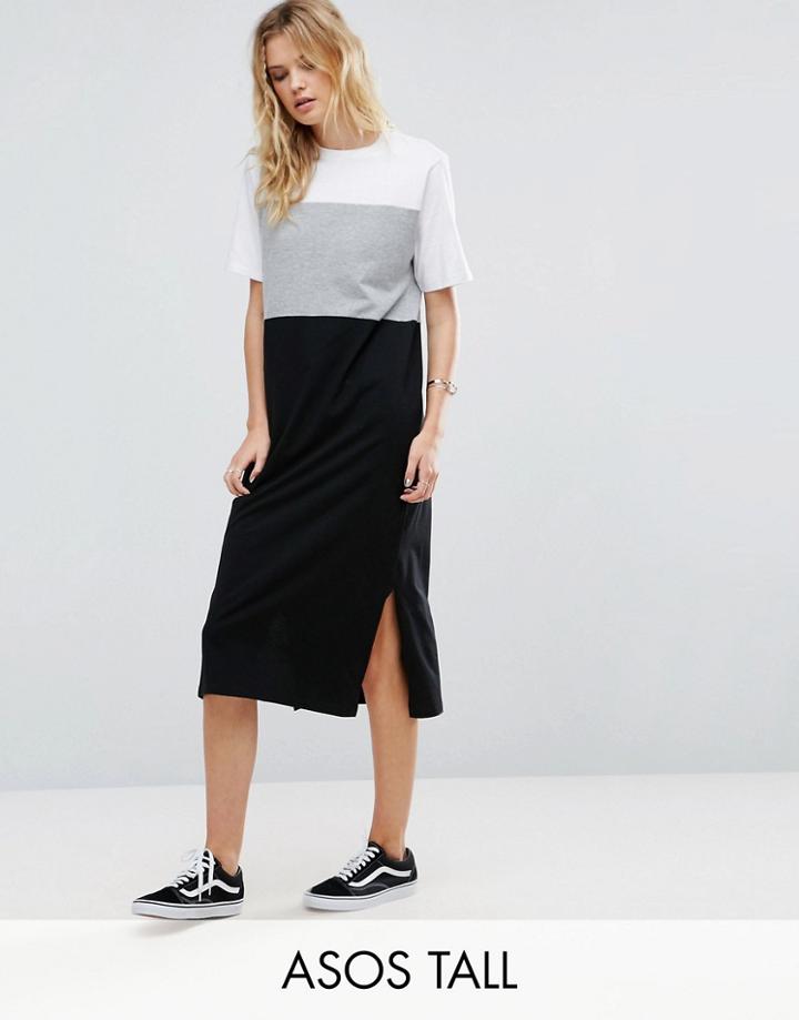 Asos Tall Color Block Midi Dress - Multi