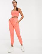Asos Design Two-piece Basic Jogger With Tie - Pink