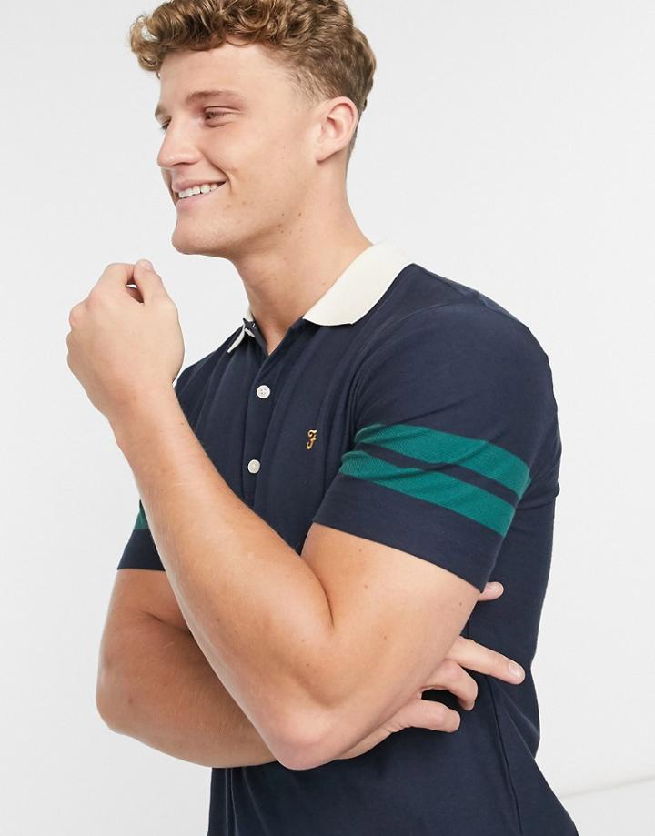 Farah Radford Arm Cuff Polo In Navy