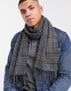 New Look Scarf In Gray Check