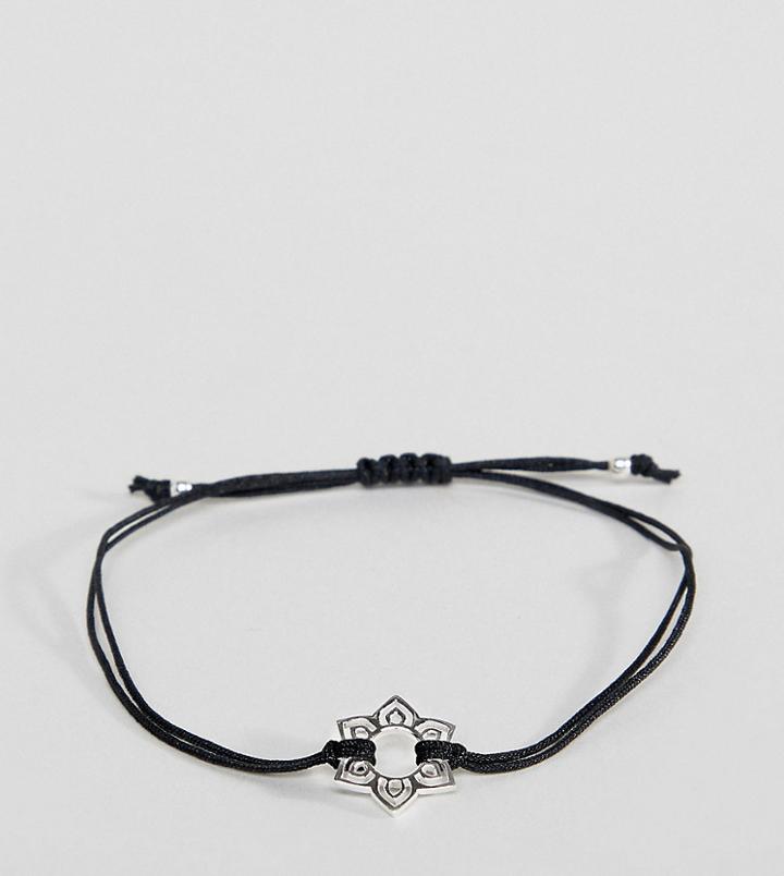 Asos Design Sterling Silver Chakra Charm Cord Bracelet - Silver