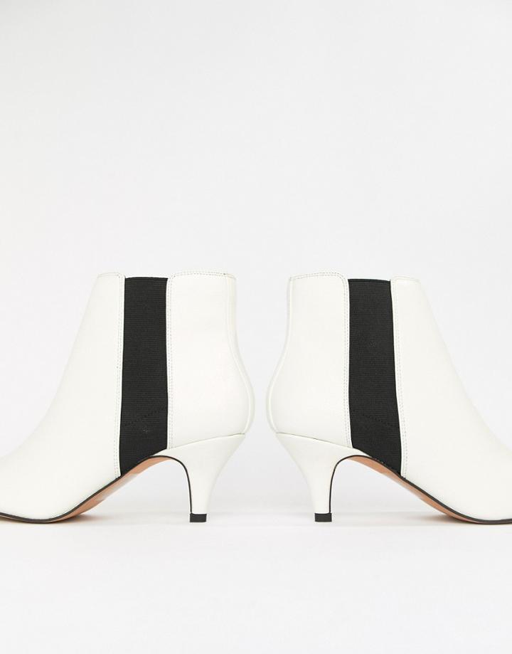 Asos Design Ramona Kitten Heeled Boots - White