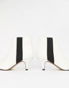 Asos Design Ramona Kitten Heeled Boots - White