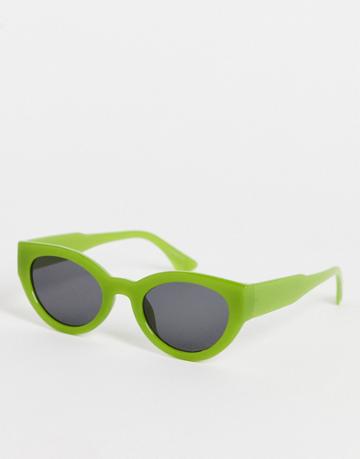 My Accessories London Round Sunglasses In Green