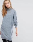 Y.a.s Longline Knitted Sweater - Gray