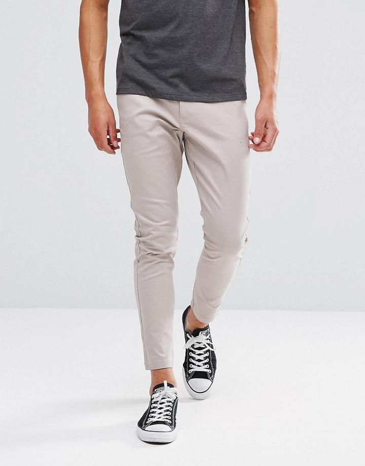 Just Junkies Drop Plain Pants - Beige