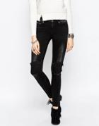 Noisy May Lucy Super Skinny Fit Studded Jeans 32 - Black