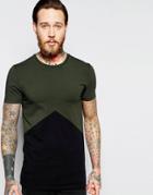 Asos Longline Muscle T-shirt With Triangle Panel