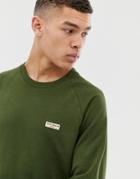 Nudie Jeans Co Samuel Basic Logo Sweatshirt In Khaki-green