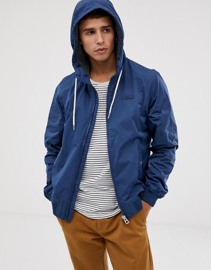 Esprit Hooded Bomber Jacket In Blue - Blue