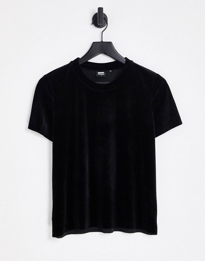 Dr Denim Inessa Velvet T-shirt In Black