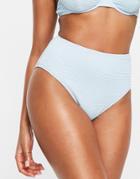 Peek & Beau Exclusive Mix And Match High Waist Bikini Bottom In Baby Blue Scrunch