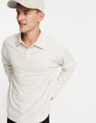 Topman Button Polo In Stone-neutral