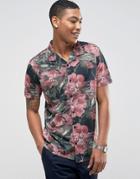 Ldn Dnm Printed Revere Short Sleeve Shirt - Black