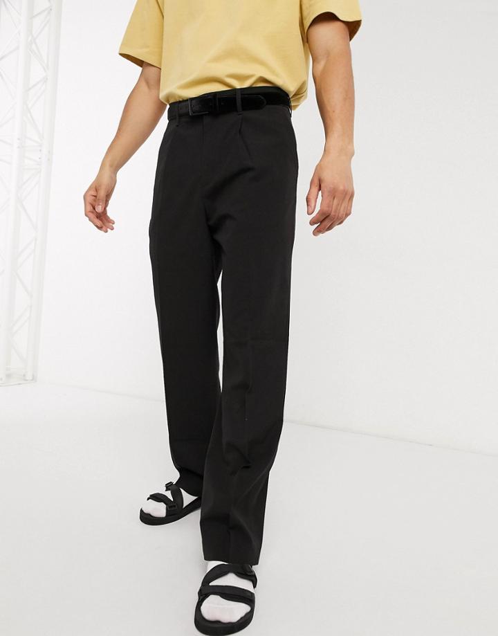 Weekday Conrad Wide Pants In Black