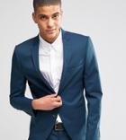 Selected Homme Suit Jacket In Super Skinny Fit With Stretch - Blue