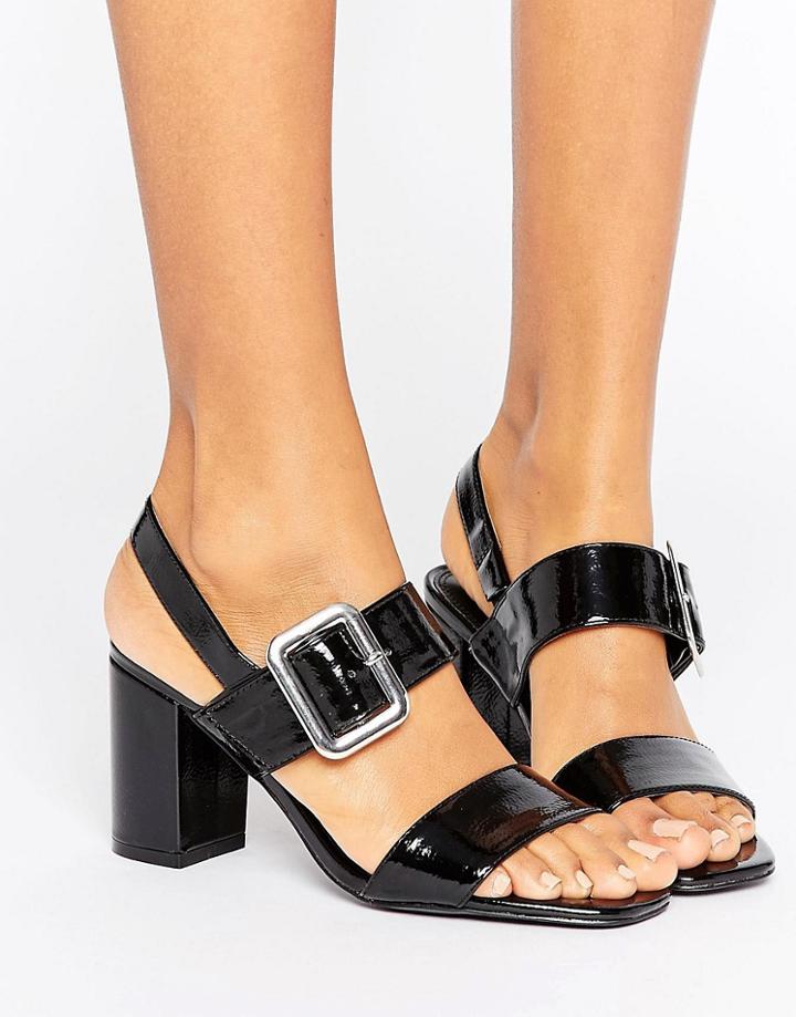 Shoelab Buckle Mid Sandal - Black