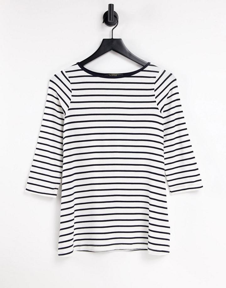 Lispy 3/4 Sleeve T-shirt In Stripe-multi