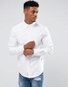 Pull & Bear Regular Fit Oxford Shirt In White - White
