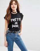 Asos T-shirt With Pretty Punk Print - Black