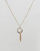 Nylon Tassel Drape Necklace - Gold