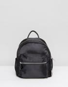 Lamoda Satin Mini Backpack In Black - Black