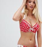 Pour Moi Starboard Tie Side Bikini Bottom In Spot - Red