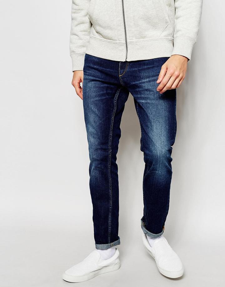 Jack & Jones Dark Wash Skinny Jeans - Dark Blue