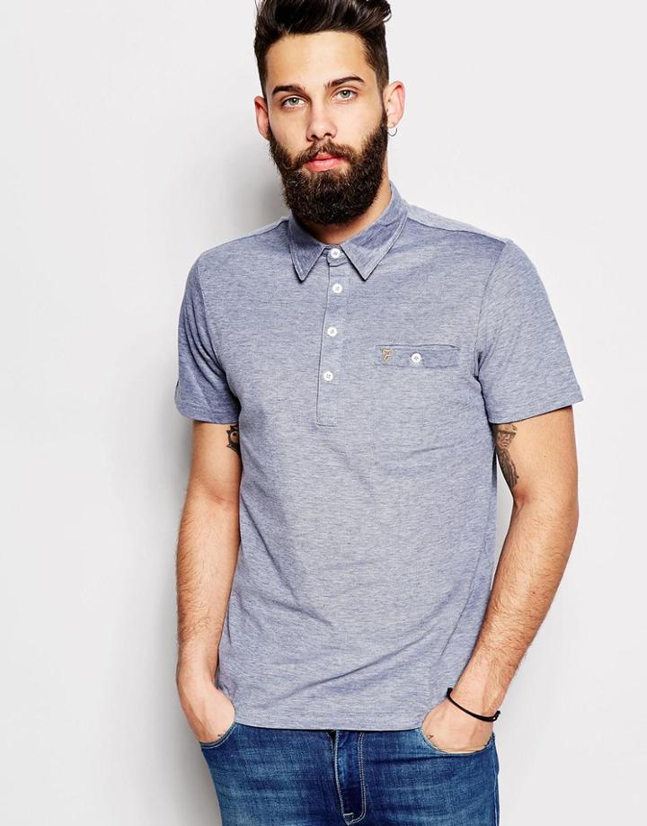 Farah Polo Shirt In Mercerized Cotton - Navy